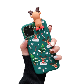 Cute 3D Doll Cartoon Santa Tree Soft Phone Case Cover