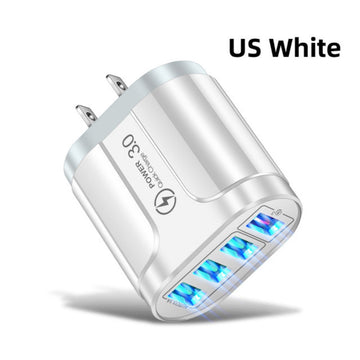 45W USB Fast Charger with 4 Ports US Plug Adapter