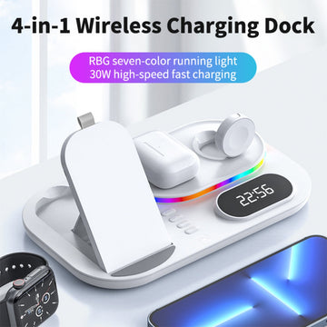 Four in One Intelligent Protection Adjustable Digital Clock Wireless Phone Charger