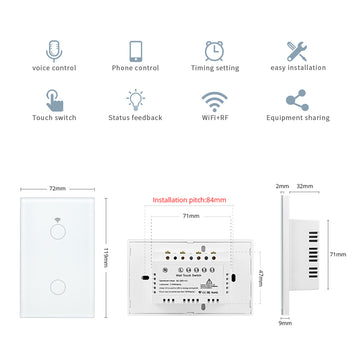 Touch Switch No Neutral Wire Wall Supply Panel Smart Virtual Assistant