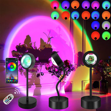 16 Colors Bluetooth Sunset Remote Control Smart Sunset Projection Lamp