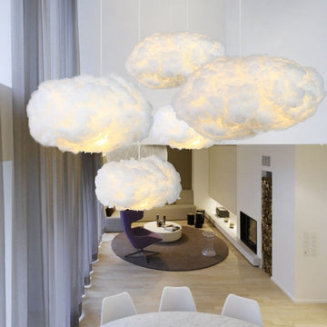 Floating Cloud Cotton Hanging Pendant Lamp LED Light Fixture