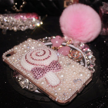 Mini Sparkly Bling Diamond Very Cute Glitter 3D Lollipop Handmade Case