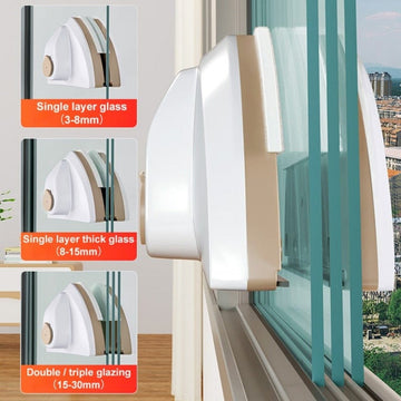 Automatic ABS Magnetic Steel Rubber Double Sided Window Cleaner