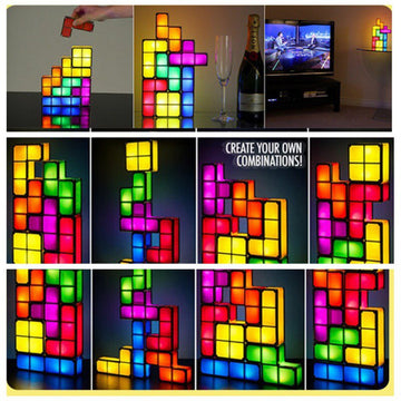 Novelty Lighting DIY Stackable LED Night Light Multi-shape Tetris Puzzle