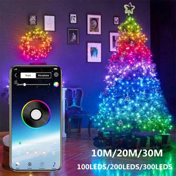 Christmas Tree Decor Smart LED Mobile Phone App Copper Wire Light Remote Control