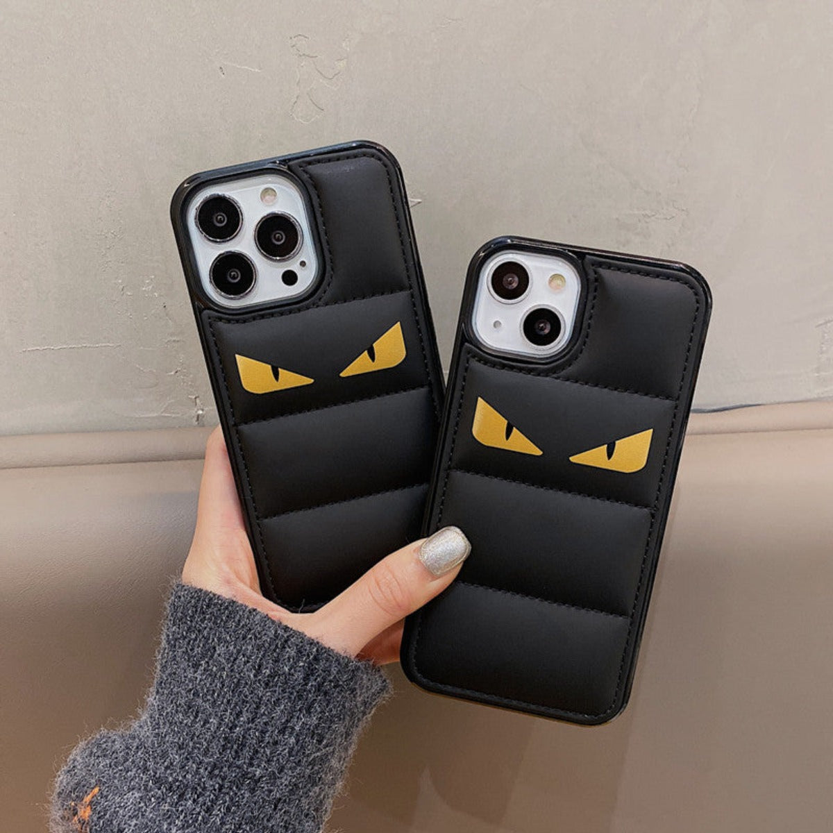 Luxury Classic Pattern Eye 3D Down Jacket Funny Phone Case