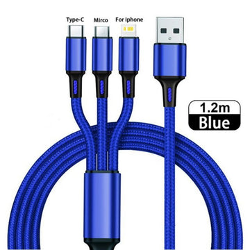 Fast USB Charging Cable Universal 3 in 1 Multi Function Cell Phone Cord Charger