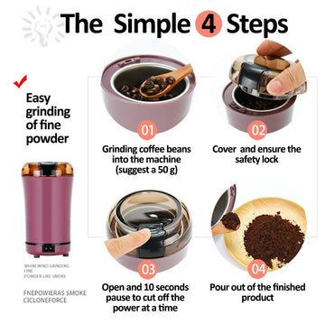 Multifunctional Portable Automatic Mini Coffee Grinding Machine Household Flour Beans Spice Grains Grinder Seed Mill