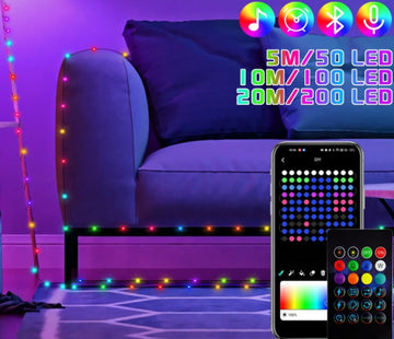 Indoor USB RGB Smart Fairy LED String Lights with App Control