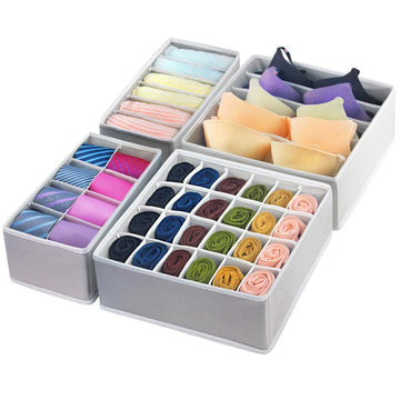 Drawer Divider Lidded Closet Organizer Storage Box for Ties Socks