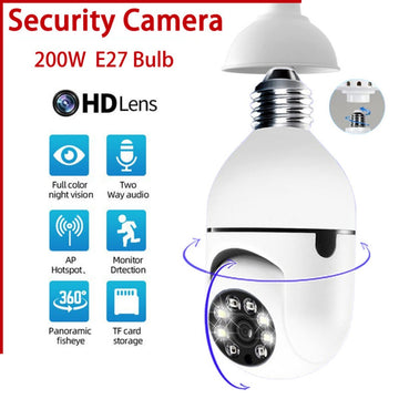 WiFi E27 Bulb Night Vision Full Color for Smart Home Security Surveillance Camera