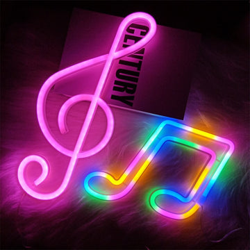 Music Note Battery/USB Powered Colorful Neon Sign LED Lights