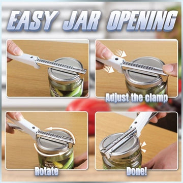 Multifunctional 2 in 1 Stainless Steel Adjustable Jar Opener Winder