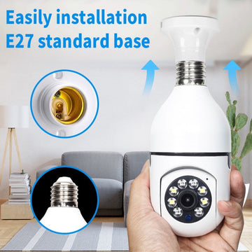 Remote Viewing Wireless 3MP 360 Rotate Auto Tracking Light PTZ Bulb Camera