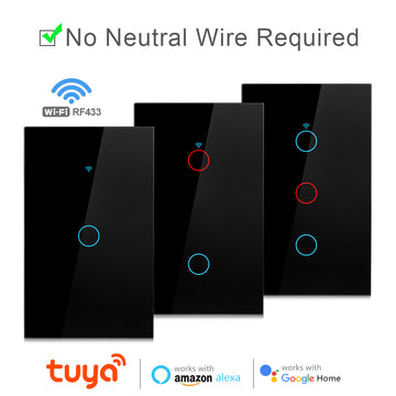 Touch Switch No Neutral Wire Wall Supply Panel Smart Virtual Assistant