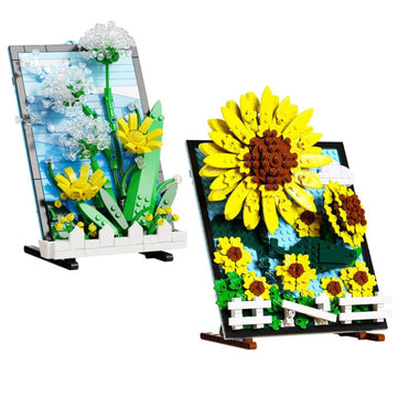 Building Blocks 3D Drawing Sunflower Home Decoration Artistic Bricks