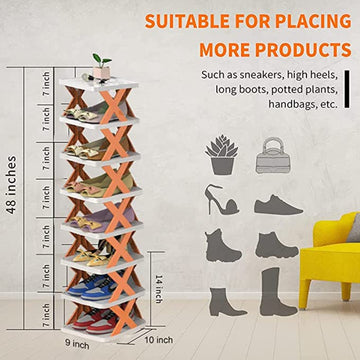 Easy-assembled 4 Layers Stackable Space-Saving Closet Shoe Rack