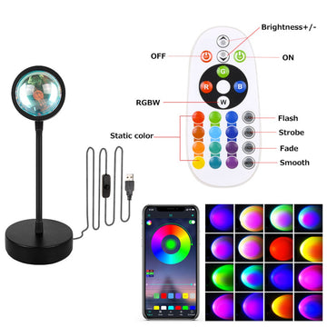 16 Colors Bluetooth Sunset Remote Control Smart Sunset Projection Lamp