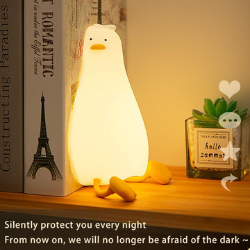 Creative Squid Shape Silicone USB Rechargeable Duck Night Lamp