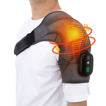 LED Display Electric Heated Vibrating Shoulder Rest Belt Strap Brace