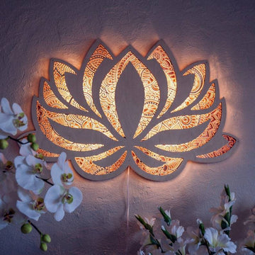 Lotus Flower Mandala Night Light Wall Hanging Decorative Art Ornaments