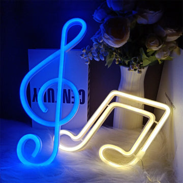 Music Note Battery/USB Powered Colorful Neon Sign LED Lights