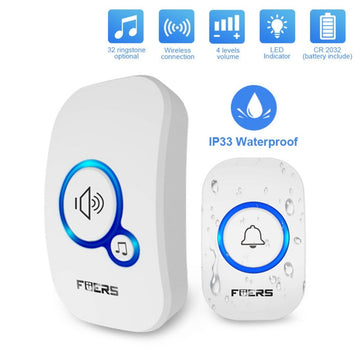 Waterproof Easy Installation 32 Ringtones Smart Chime Wireless Doorbell