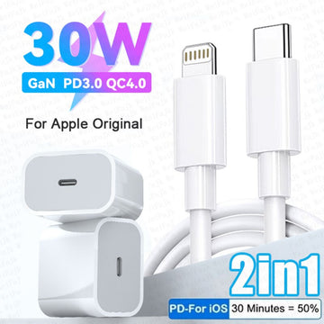 Original PD 30W USB Type-C to Lightning Cable Charger Adapter