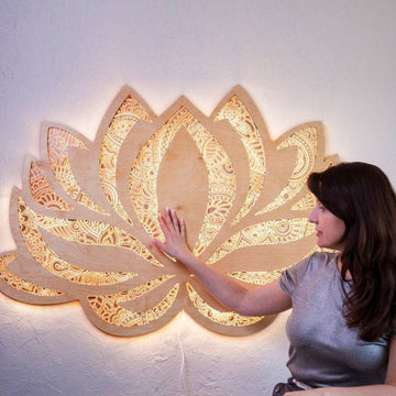 Lotus Flower Mandala Night Light Wall Hanging Decorative Art Ornaments