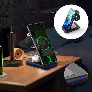 Three-in-One 15w Fast and Safe Wireless Magnetic Iphone Charger